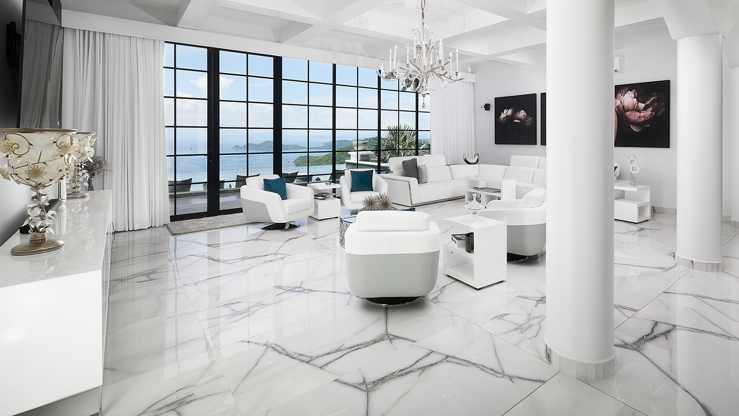 Zuri furniture modern armondo swivel armchair store in two tone white and accent